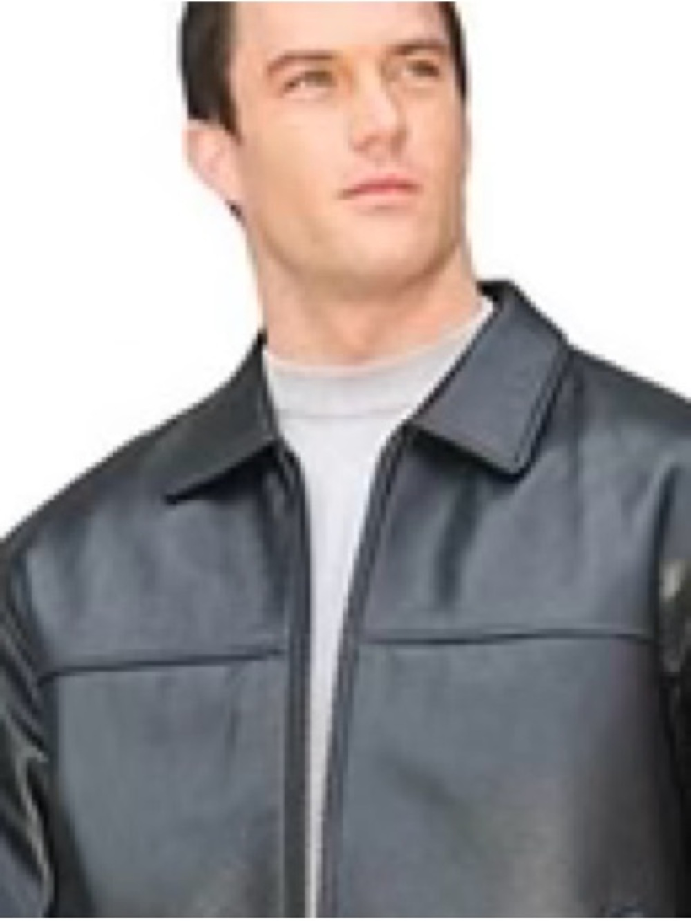 St John's Bay Lined Black Leather Bomber Jacket